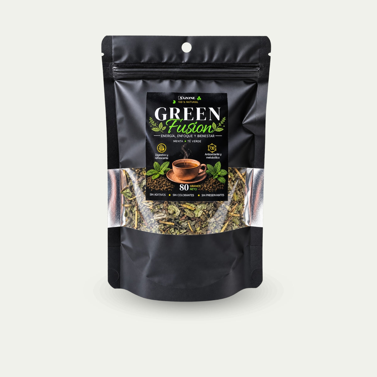 Green Fusión — Té Verde + Menta | 80 g