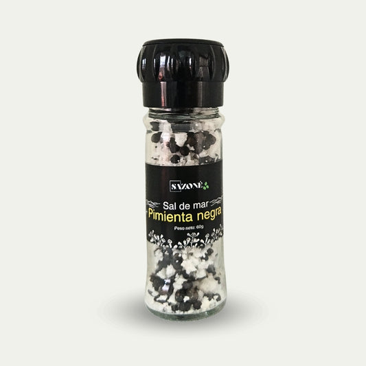 Sal de mar con pimienta negra
